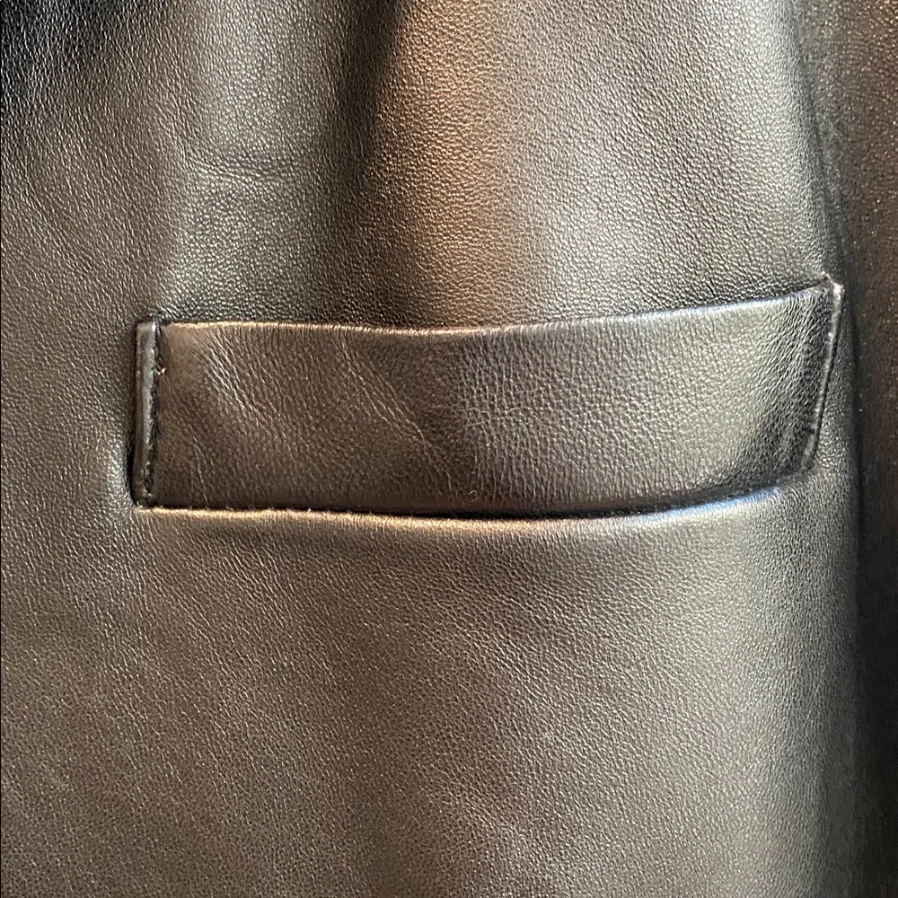 Jones New York Black Leather Sport Coat